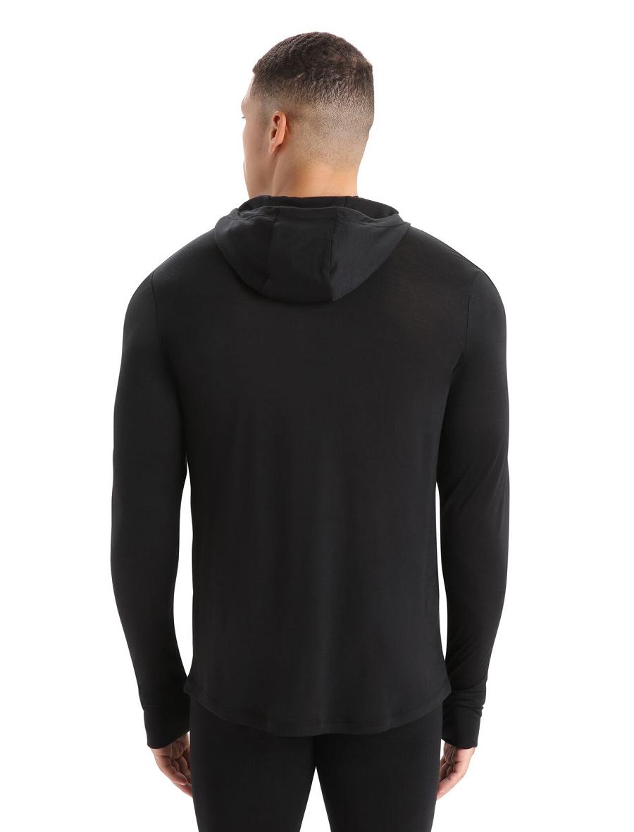 Long Sleeve Icebreaker Cool-Lite™ Merino Hoodie Homme Noir | FR 1228PJJQ